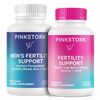 Pink Stork His and Hers Supplement Duo. Includes Blue Stork Men's Fertility Support and Pink Stork Fertility Support.