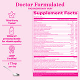 Pink Stork Liquid Prenatal + Postnatal supplement facts panel.