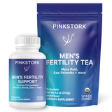 Pink Stork Men's Fertility Duo Includes Men's Fertility Tea and Men's Fertility Support.