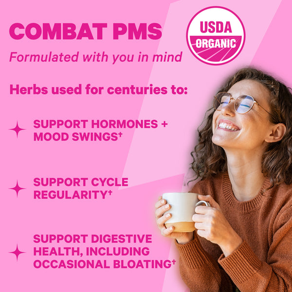Pink Stork PMS Tea Natural Period Support for Bloating and Cramping