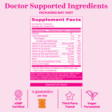 Pink Stork Total Postnatal Gummies supplement facts panel.