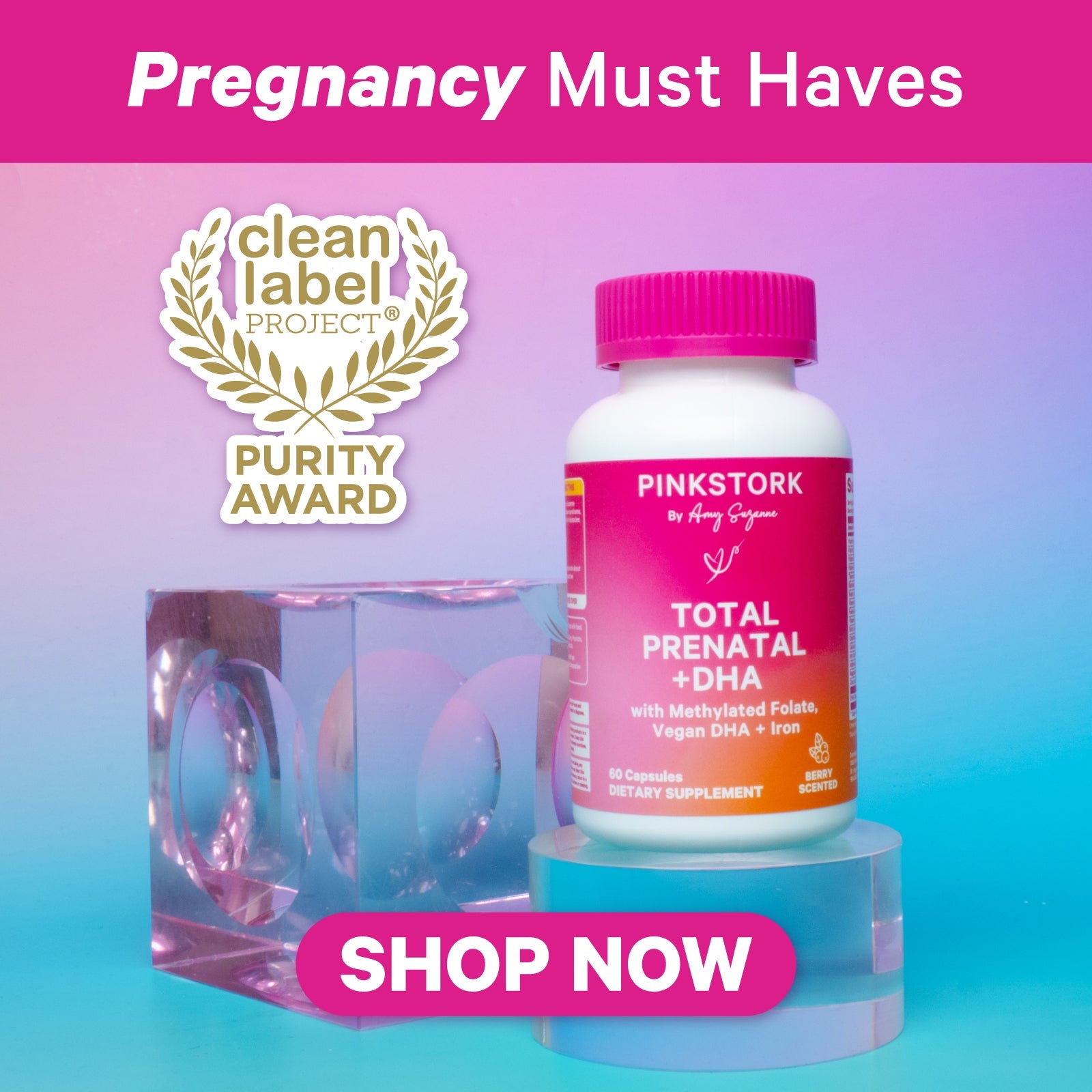 Studio shot of prenatal products.