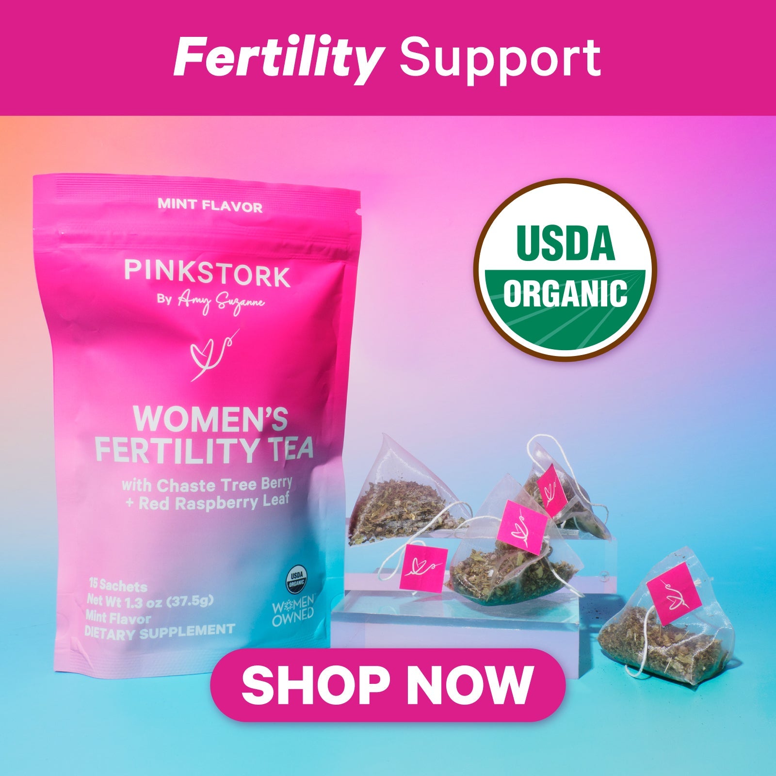 Studio shot of women's fertility products