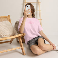 pink hand-drawn heart script tee | white t-shirt