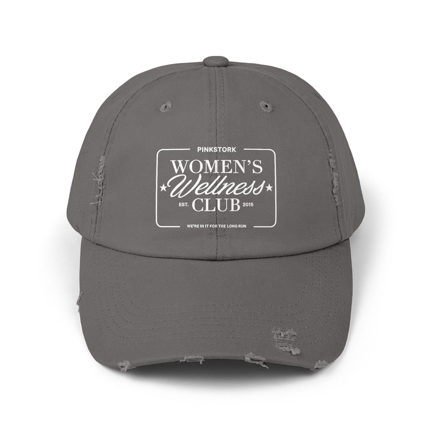 Pink Stork Women's Wellness Club Cap | Distressed Baseball Hat, Pink Retro Logo