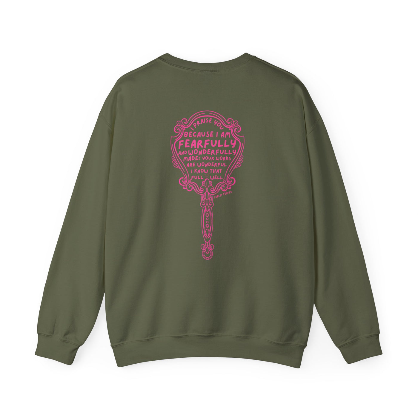 Fearfully and Wonderfully Made Mirror crewneck sweatshirt | faith Christian scripture