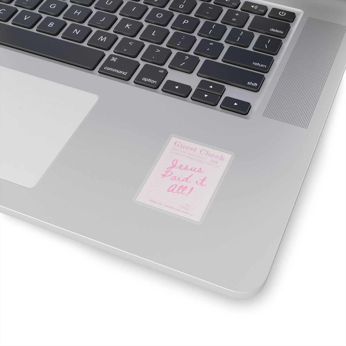 Jesus Paid It All Kiss-Cut Sticker | Pink Guest Check Faith Sticker