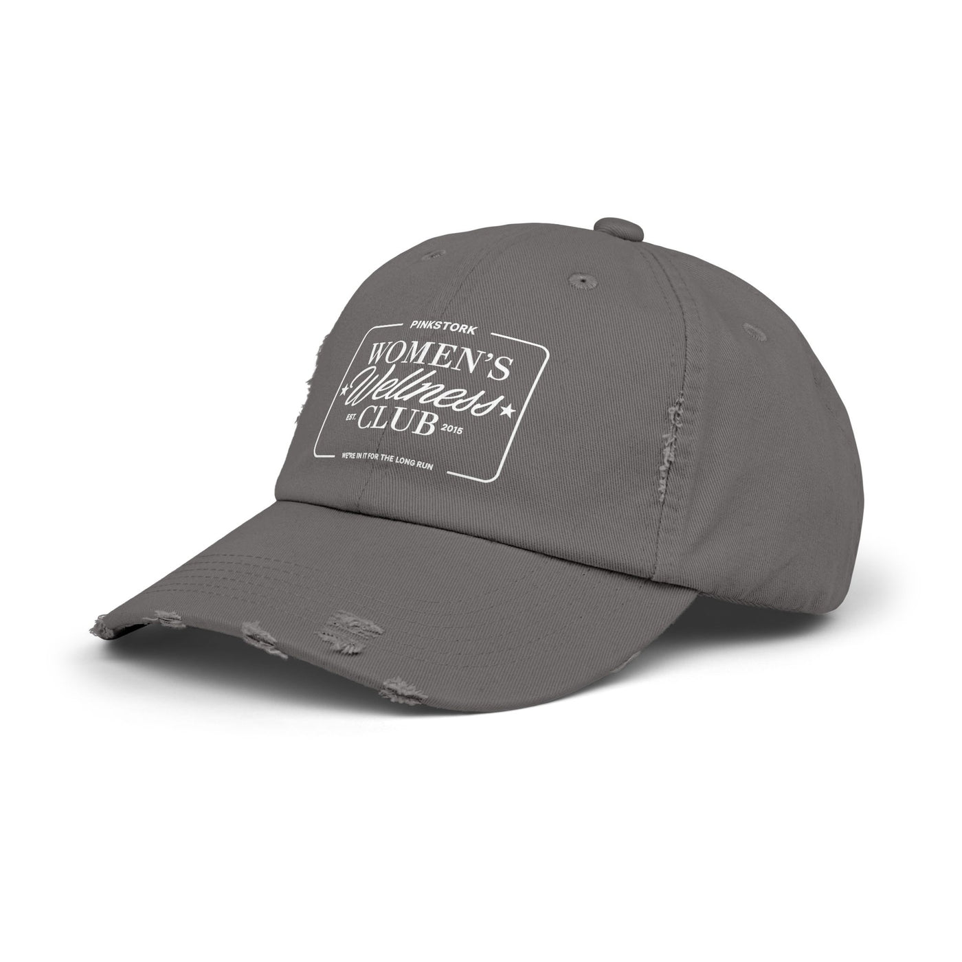 Pink Stork Women's Wellness Club Cap | Distressed Baseball Hat, Pink Retro Logo