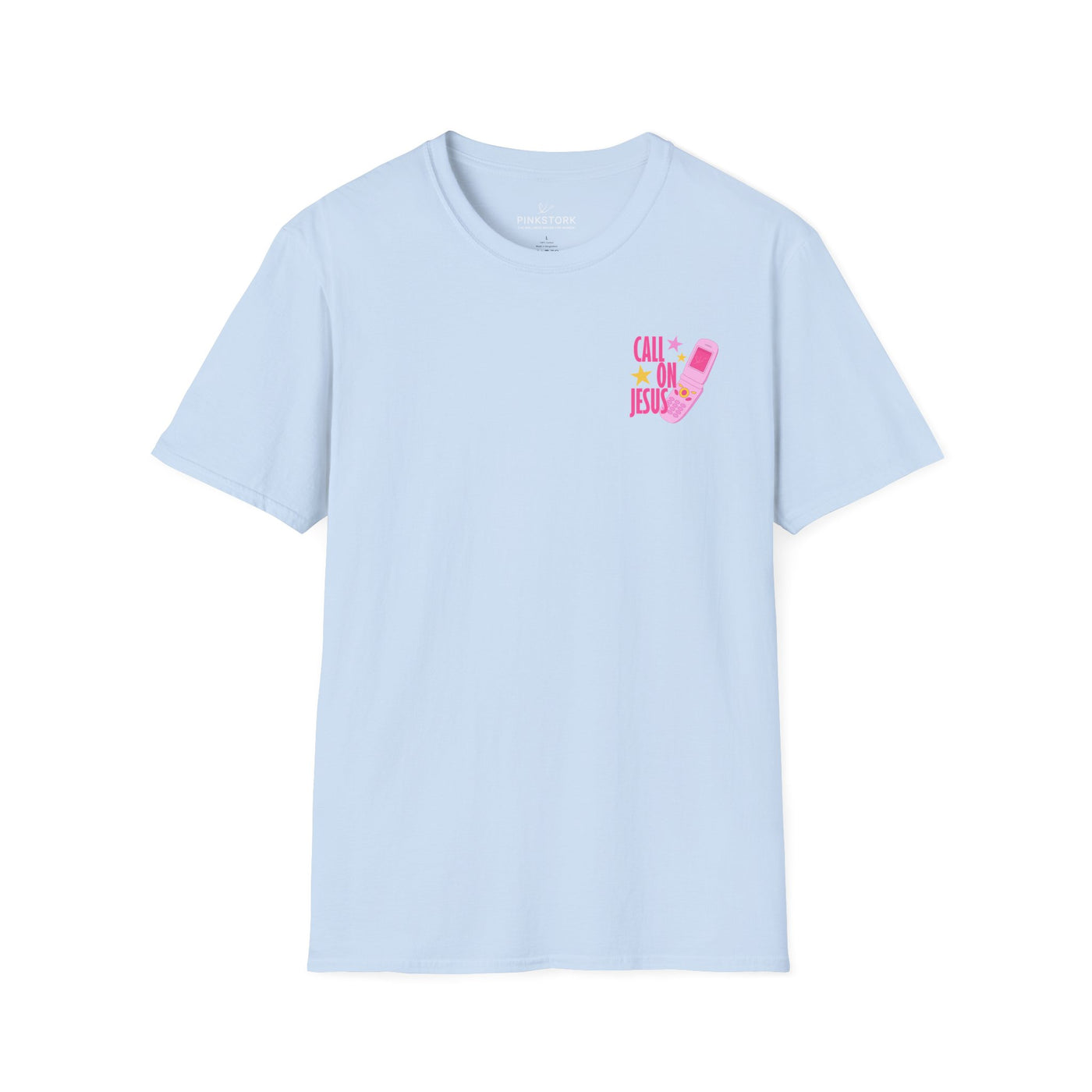 Call On Jesus pink flip phone T-Shirt | Christian faith tee