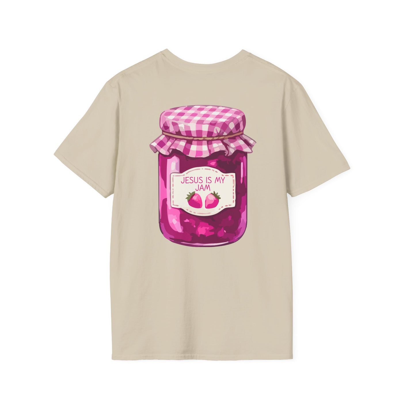 Jesus Is My Jam T-Shirt | Jam Jar Illustration, Christian Faith Tee | 100% Ringspun Cotton | Soft, Cozy, Comfy Christian Shirts for Moms