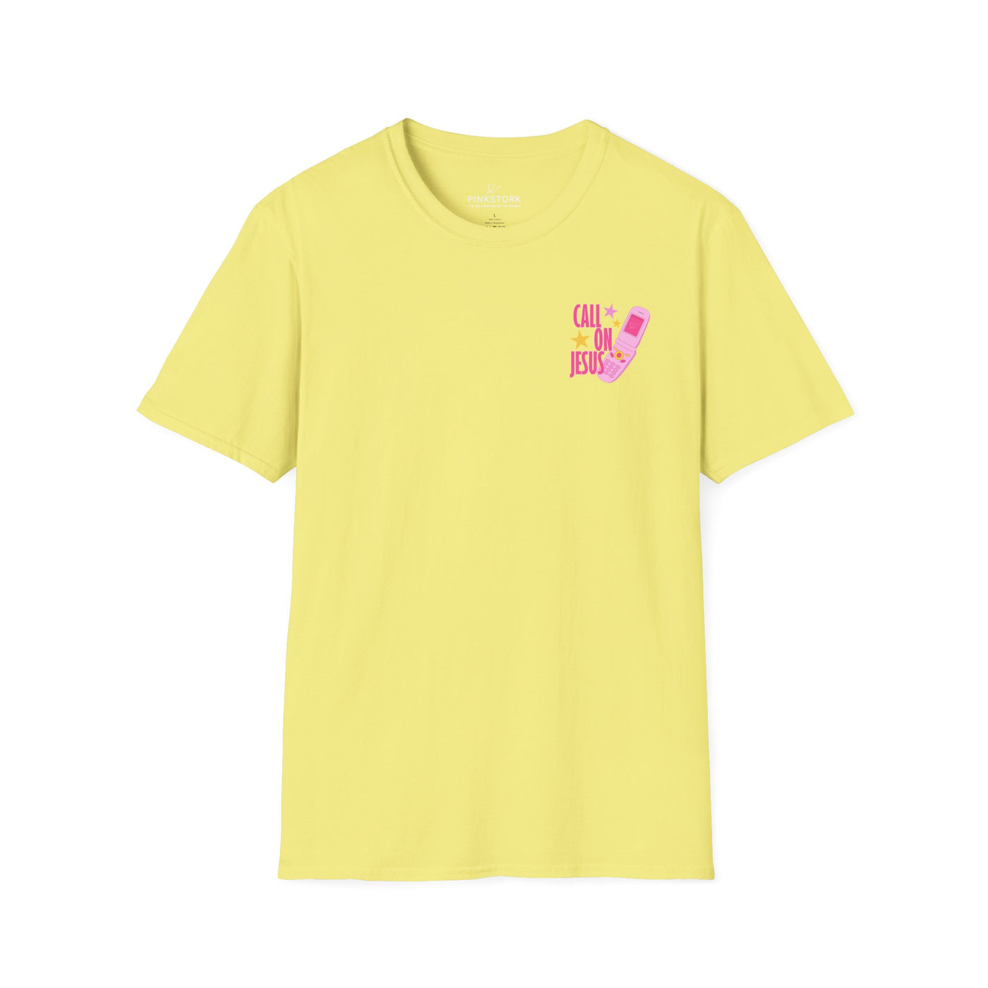 Call On Jesus pink flip phone T-Shirt | Christian faith tee
