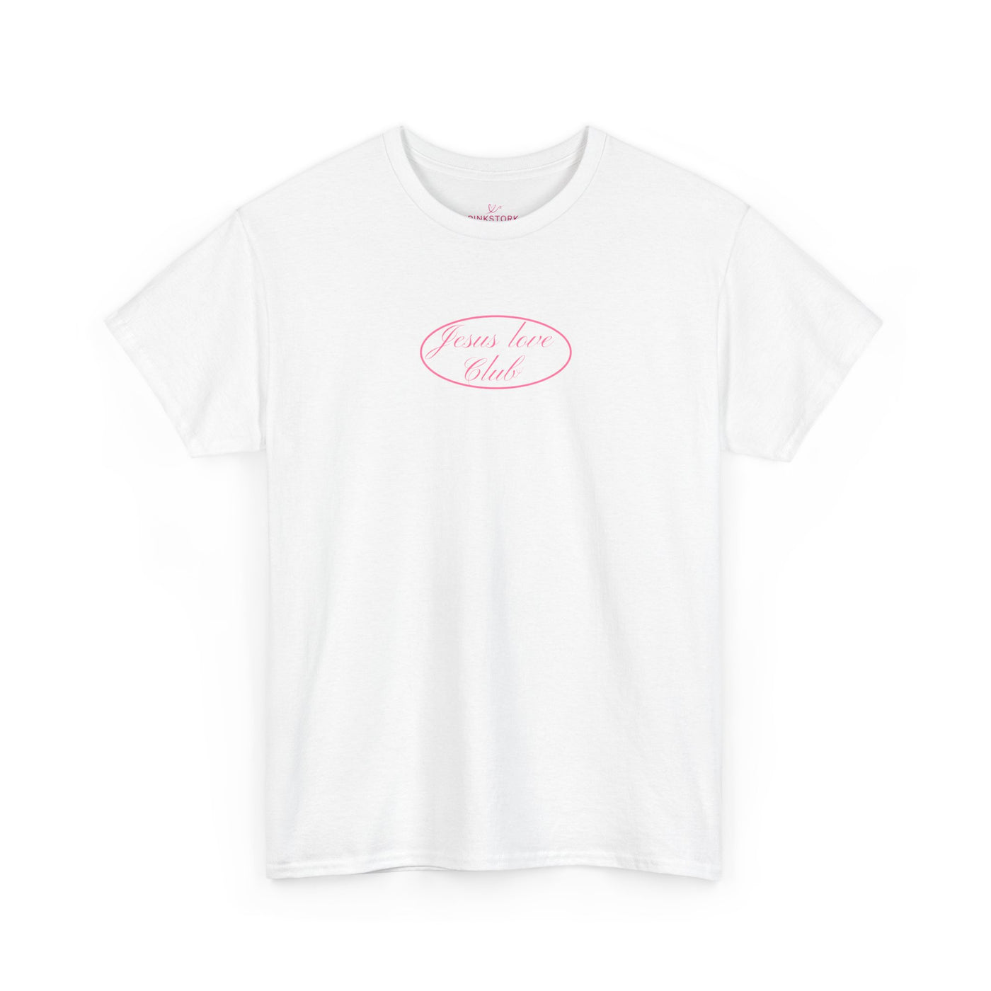 pink hand-drawn heart script tee | white t-shirt
