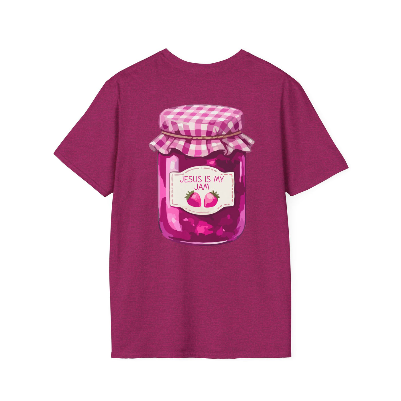 Jesus Is My Jam T-Shirt | Jam Jar Illustration, Christian Faith Tee | 100% Ringspun Cotton | Soft, Cozy, Comfy Christian Shirts for Moms