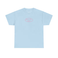 pink hand-drawn heart script tee | white t-shirt