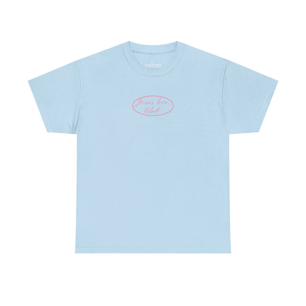 pink hand-drawn heart script tee | white t-shirt
