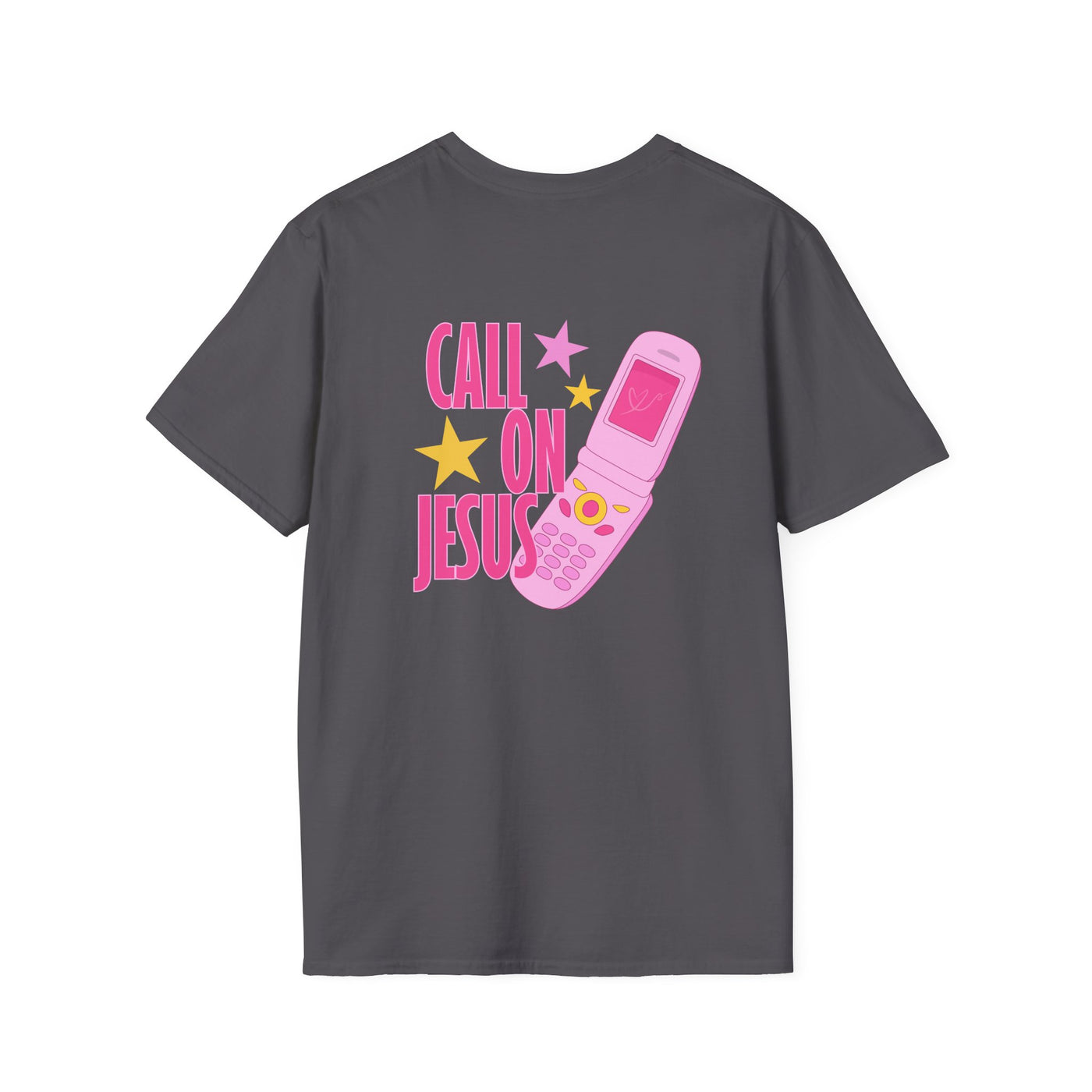 Call On Jesus pink flip phone T-Shirt | Christian faith tee