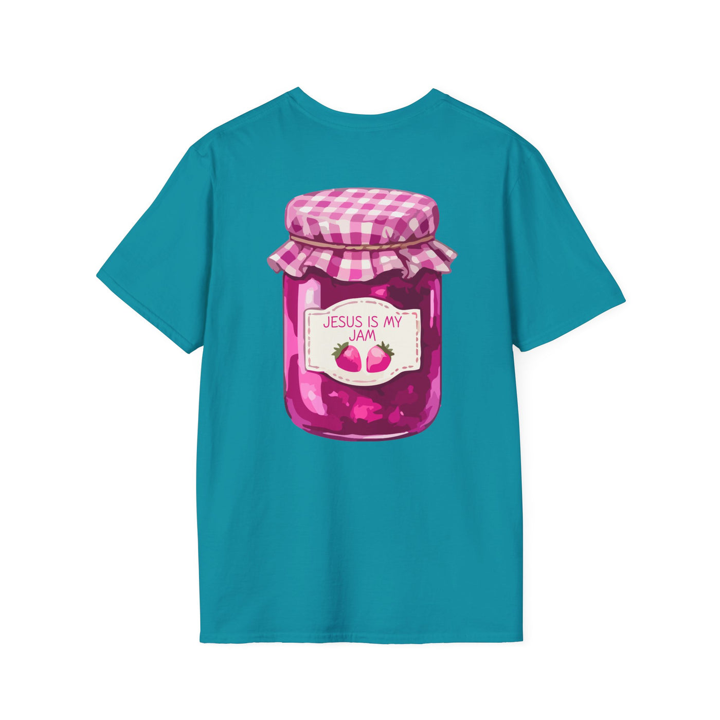 Jesus Is My Jam T-Shirt | Jam Jar Illustration, Christian Faith Tee | 100% Ringspun Cotton | Soft, Cozy, Comfy Christian Shirts for Moms