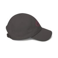 Black cap with a brand logo on a white background