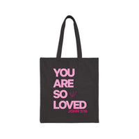 You Are So Loved Tote Bag | John 3:16 Scripture Canvas Tote