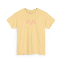 pink hand-drawn heart script tee | white t-shirt