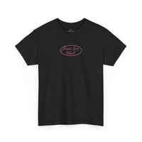 pink hand-drawn heart script tee | white t-shirt