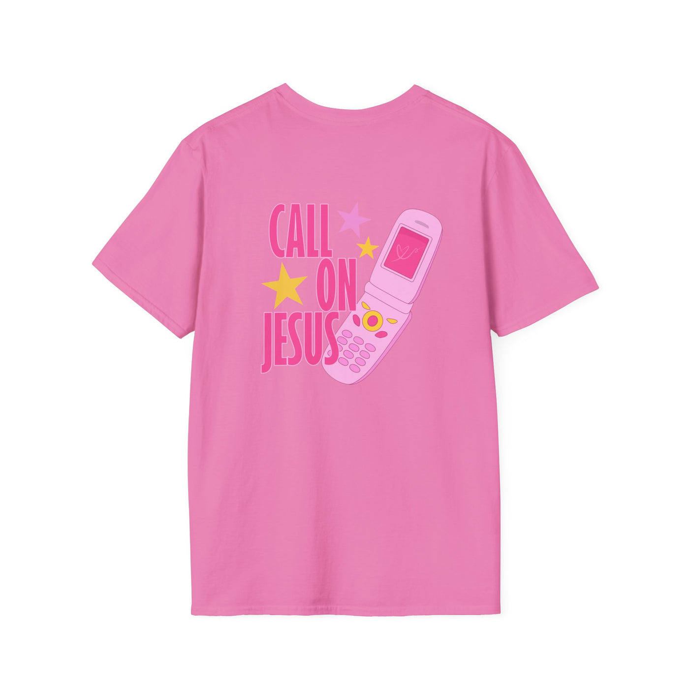 Call On Jesus pink flip phone T-Shirt | Christian faith tee