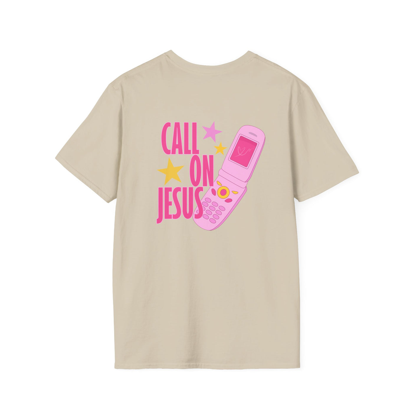 Call On Jesus pink flip phone T-Shirt | Christian faith tee