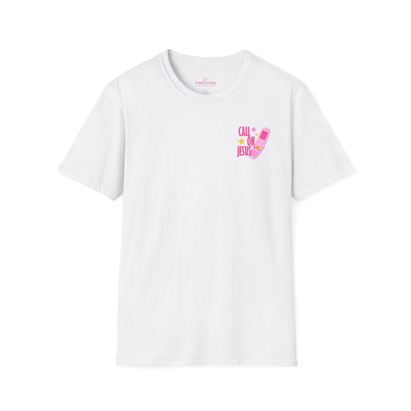 Call On Jesus pink flip phone T-Shirt | Christian faith tee