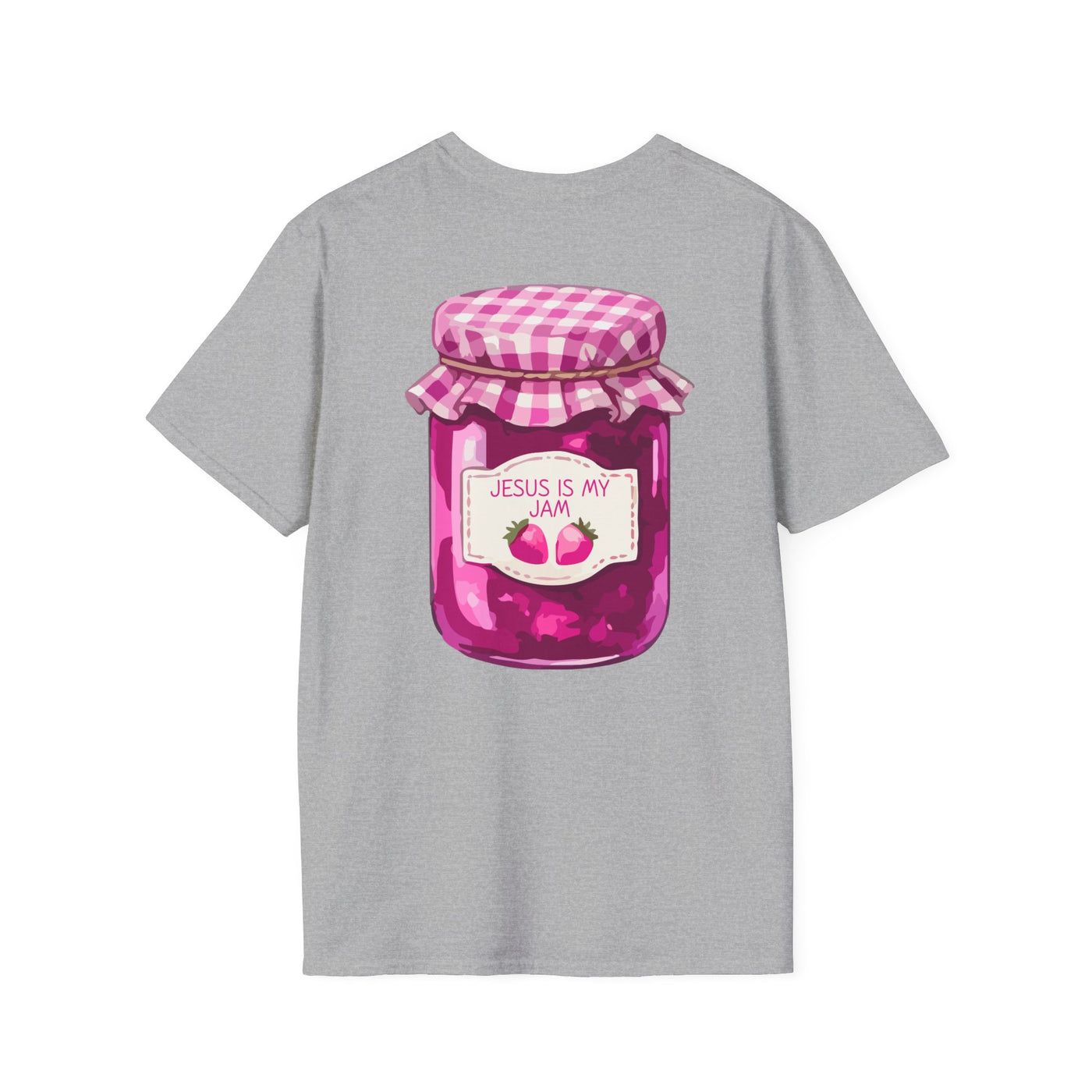 Jesus Is My Jam T-Shirt | Jam Jar Illustration, Christian Faith Tee | 100% Ringspun Cotton | Soft, Cozy, Comfy Christian Shirts for Moms