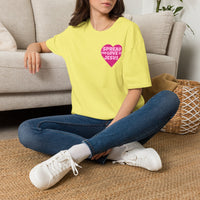 Spread the Love of Jesus T-Shirt | Pink Heart Christian Tee for Women | Soft, LightWeight Cotton T Shirt | 100% Ringspun Cotton