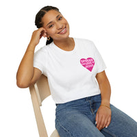 Spread the Love of Jesus T-Shirt | Pink Heart Christian Tee for Women | Soft, LightWeight Cotton T Shirt | 100% Ringspun Cotton