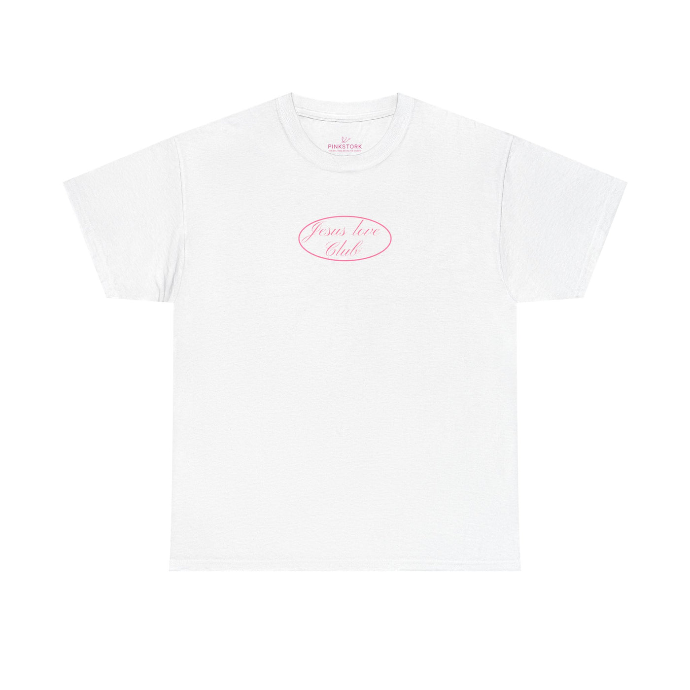 pink hand-drawn heart script tee | white t-shirt