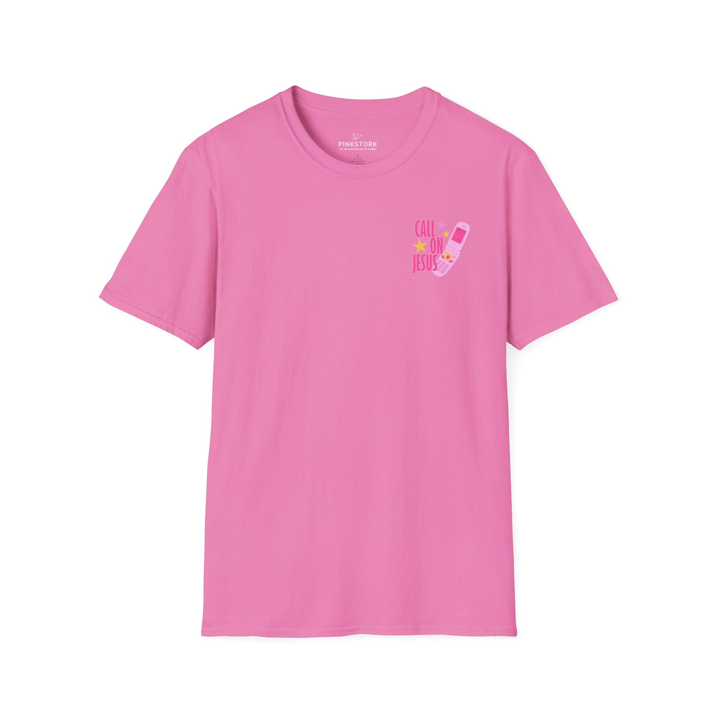 Call On Jesus pink flip phone T-Shirt | Christian faith tee