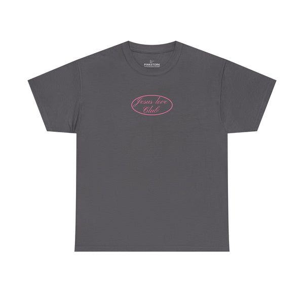 pink hand-drawn heart script tee | white t-shirt