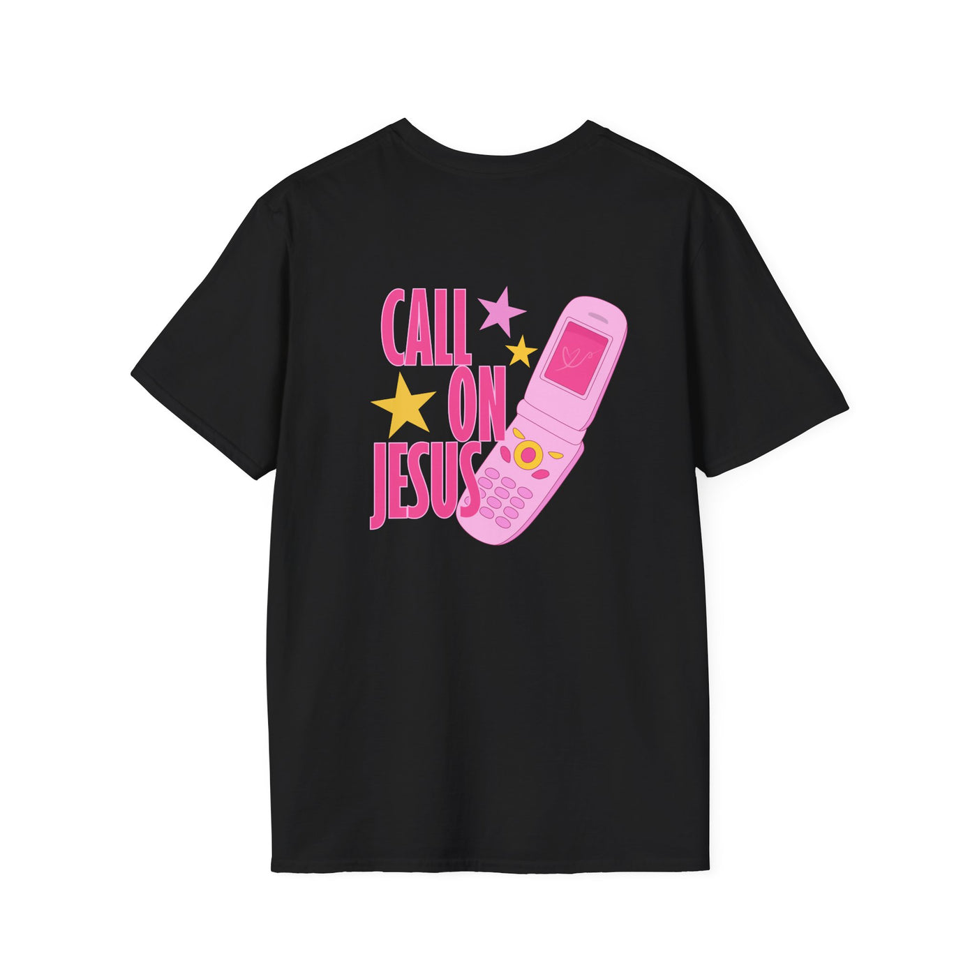 Call On Jesus pink flip phone T-Shirt | Christian faith tee