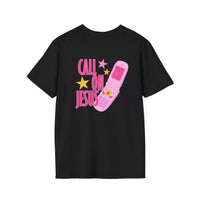 Call On Jesus pink flip phone T-Shirt | Christian faith tee