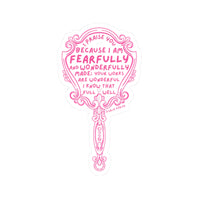 Fearfully and Wonderfully Made mirror hand-lettered sticker | Kiss-Cut Sticker, Psalm 139:14 scripture