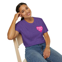 Spread the Love of Jesus T-Shirt | Pink Heart Christian Tee for Women | Soft, LightWeight Cotton T Shirt | 100% Ringspun Cotton