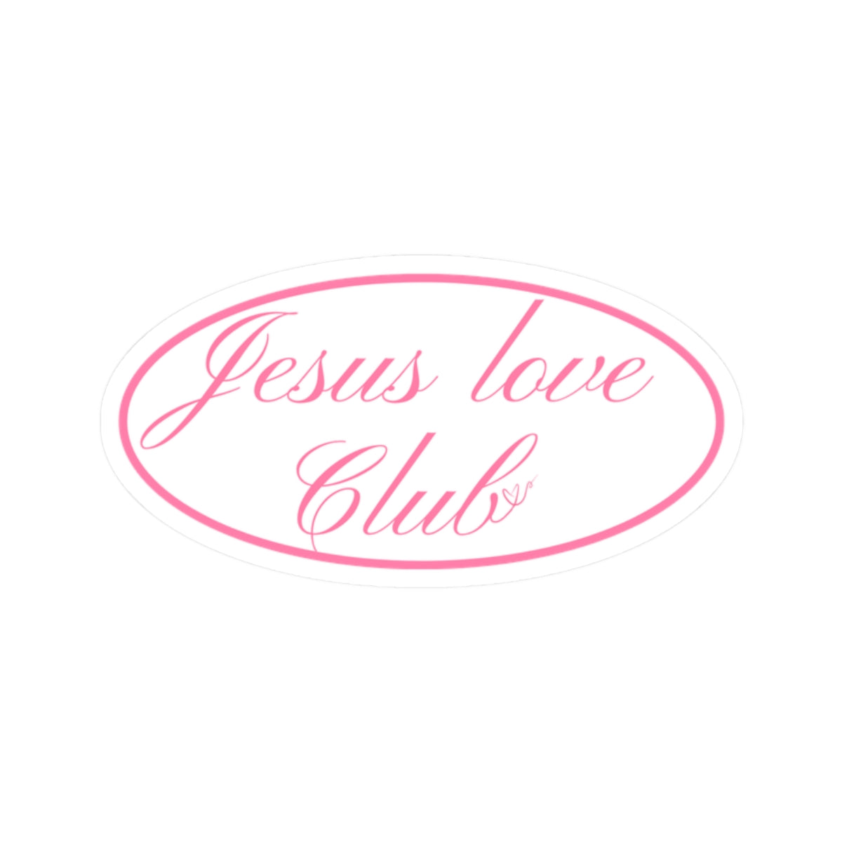Jesus Love Club sticker | Kiss-cut oval Christian decal