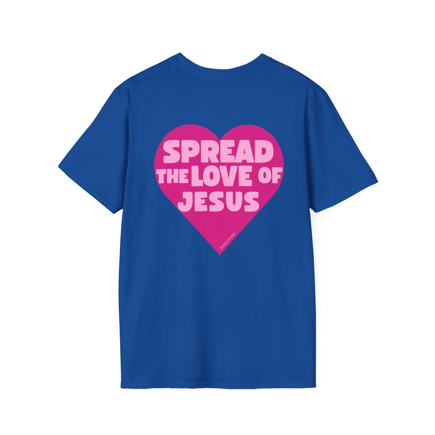 Spread the Love of Jesus T-Shirt | Pink Heart Christian Tee for Women | Soft, LightWeight Cotton T Shirt | 100% Ringspun Cotton