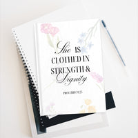 She is Clothed in Strength & Dignity Journal | Proverbs 31:25 Floral Hardcover