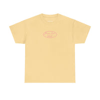 pink hand-drawn heart script tee | white t-shirt