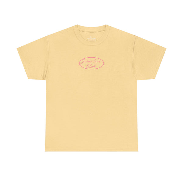 pink hand-drawn heart script tee | white t-shirt