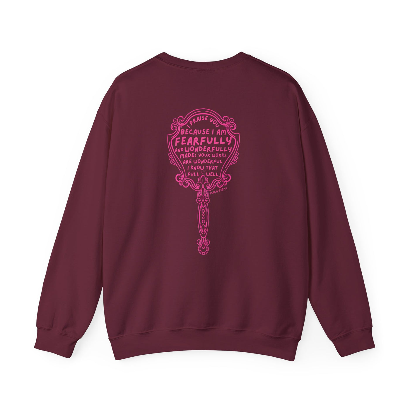 Fearfully and Wonderfully Made Mirror crewneck sweatshirt | faith Christian scripture