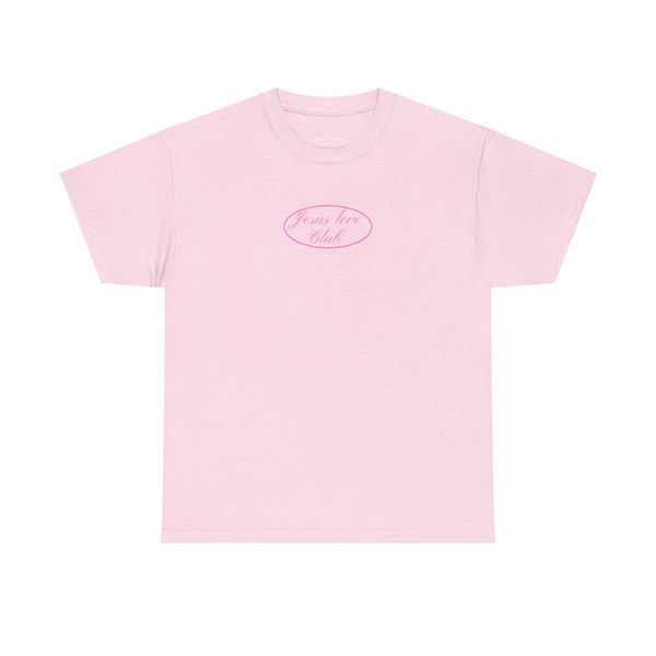 pink hand-drawn heart script tee | white t-shirt
