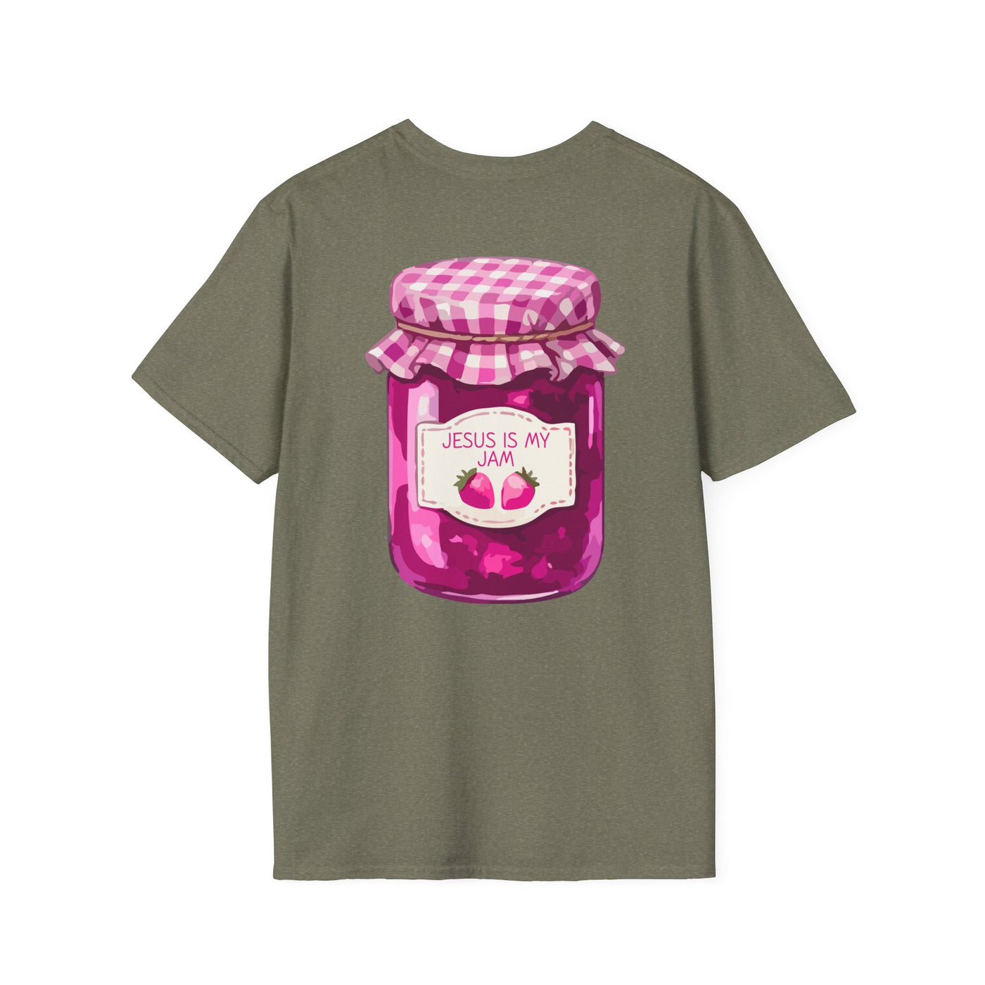 Jesus Is My Jam T-Shirt | Jam Jar Illustration, Christian Faith Tee | 100% Ringspun Cotton | Soft, Cozy, Comfy Christian Shirts for Moms