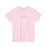 pink hand-drawn heart script tee | white t-shirt