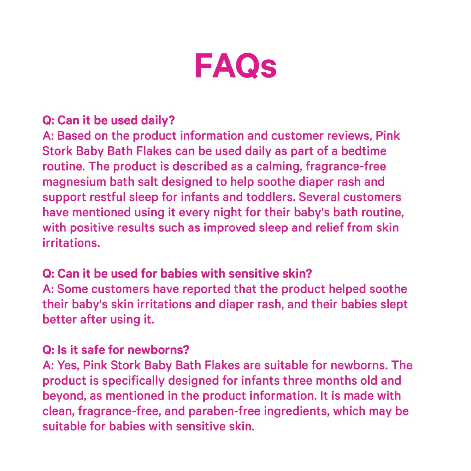 Pink Stork Baby Bath Flakes FAQs