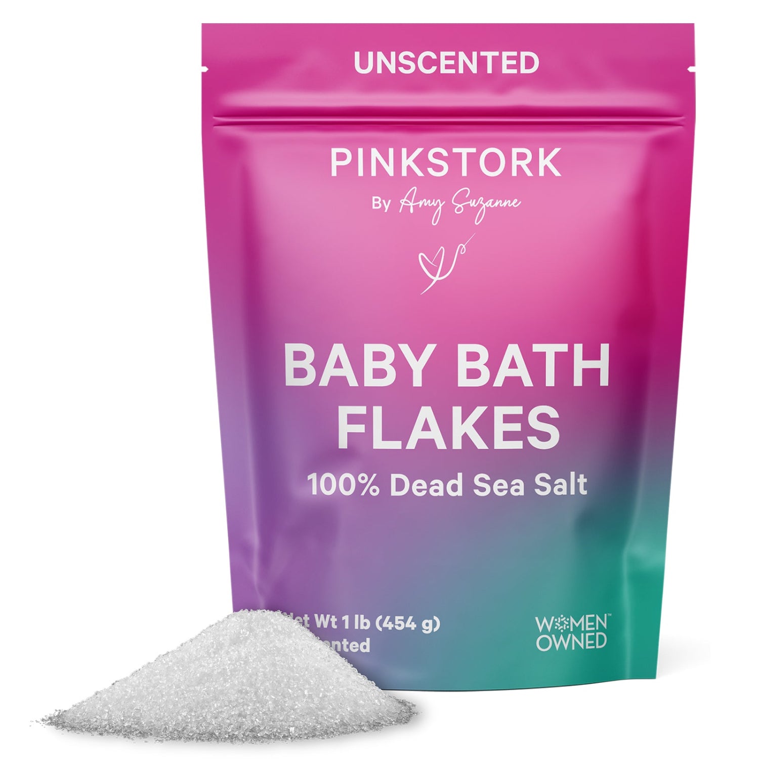 Pink Stork Baby Bath Flakes pouch