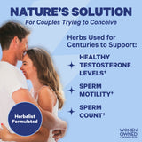 A happy couple smiling and hugging. Nature's Solution for couples trying to conceive. 